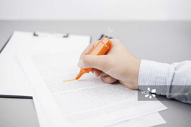 商业概念与合同标记图片素材