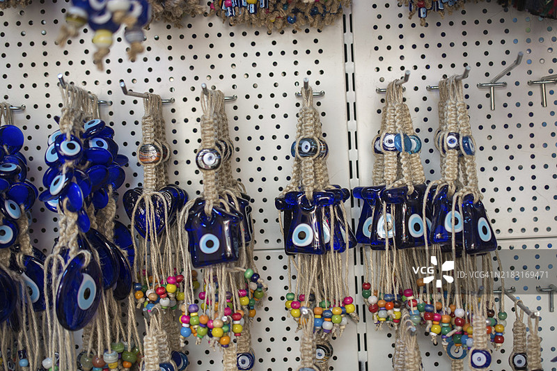 土耳其的邪眼珠子作为护身符纪念品图片素材