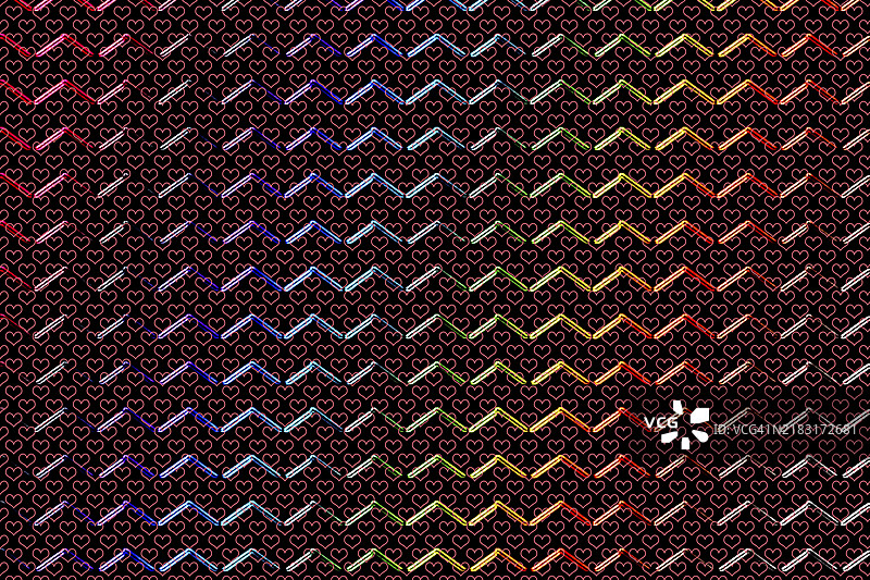 锯齿状线条横幅模板集，渐变条纹纹理背景用于封面布局图片素材