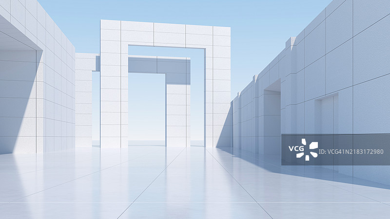 3D白色简单背景空间图片素材