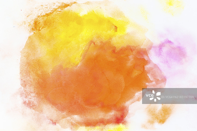 黄色橙色水彩溅洒图片素材
