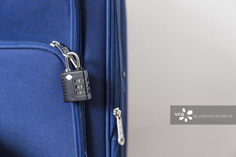 行李箱锁的特写镜头图片素材