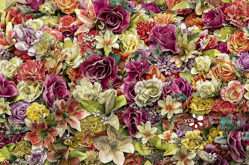 壁纸，葡萄牙波尔图一栋房屋外立面上装饰的五彩缤纷的花朵图片素材