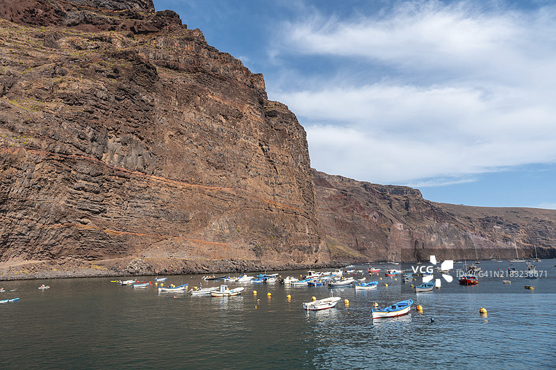 拉戈梅拉岛的瓦耶格兰雷村的德武尔塔斯海滩图片素材