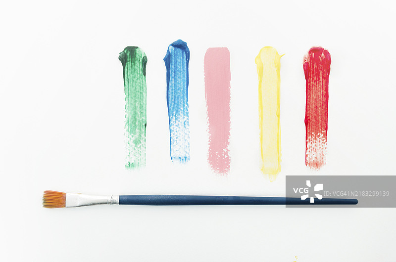 不同颜色的笔刷笔触图片素材