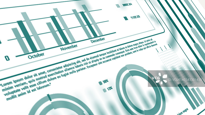 商业数据分析和财务仪表盘。图片素材