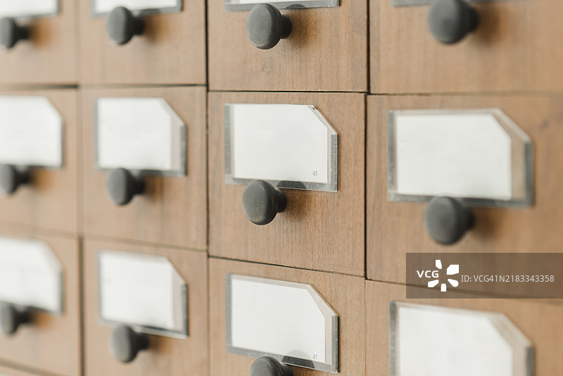 抽屉式图书馆目录图片素材