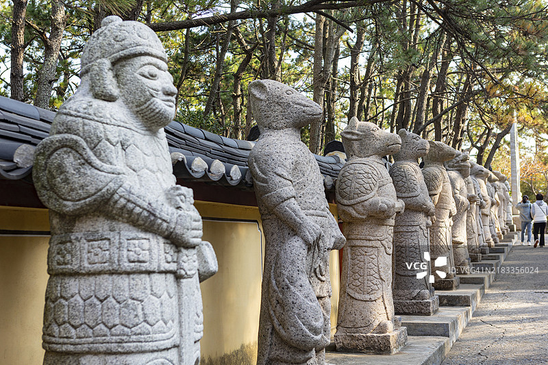 十二生肖，石雕，海东龙宫寺，釜山，庆尚南道图片素材