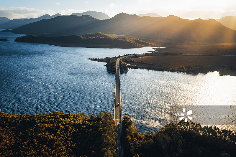 塔斯马尼亚澳大利亚布拉德肖桥的鸟瞰图图片素材