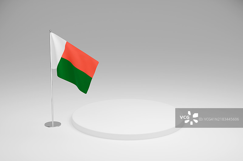 马达加斯加模板，放在白色讲台上图片素材