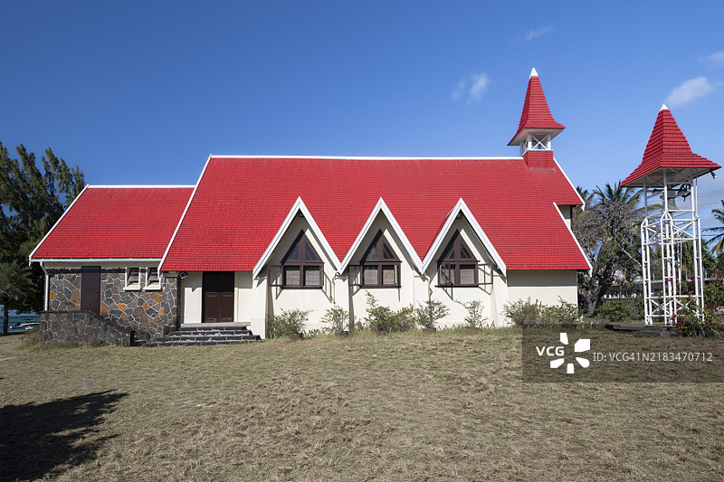 卡普马勒赫，教堂，圣母援助小教堂，北海岸，印度洋，毛里求斯，非洲图片素材