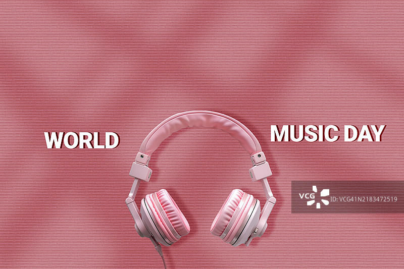 世界音乐日横幅与耳机图片素材