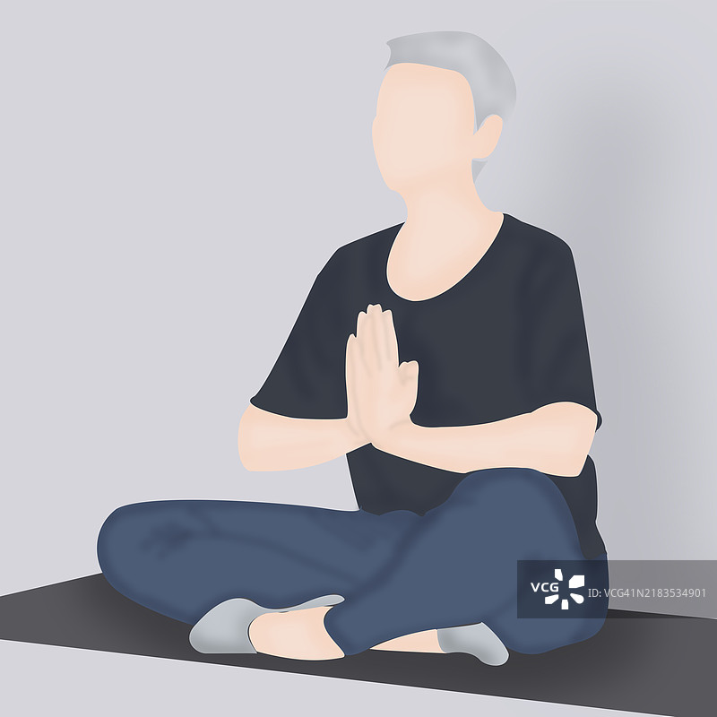 老年女性在练习冥想图片素材