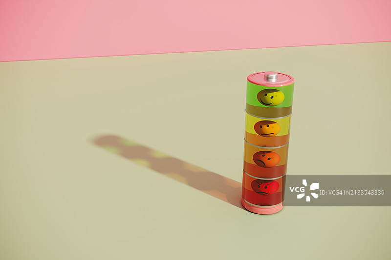 多彩的电池指示器与表情符号图片素材