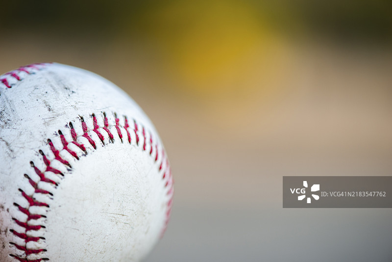 特写的棒球，留有空白空间图片素材