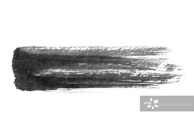 白色宣纸上的黑色书法墨迹笔触图片素材