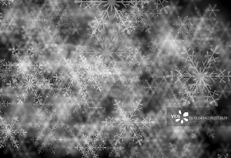 黑色背景上的雪花图片素材