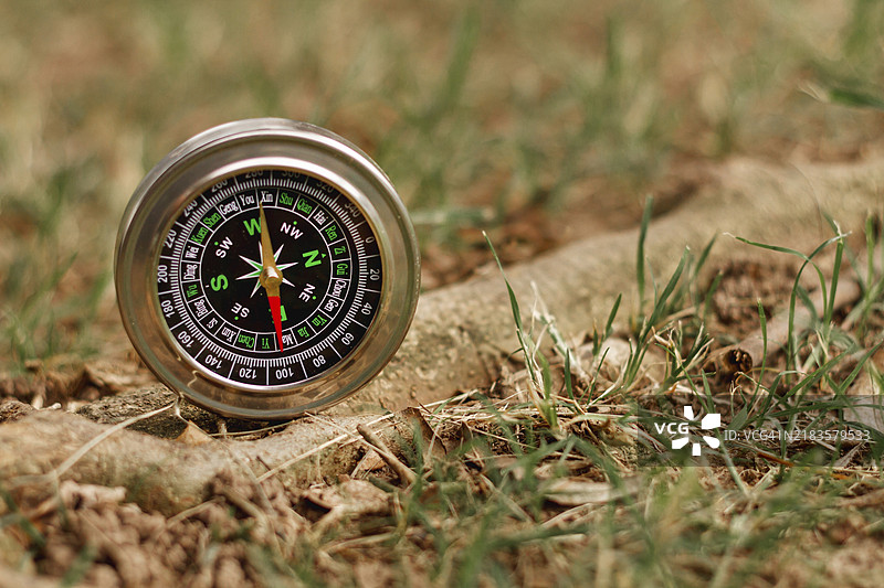 高角度的自然指南针图片素材