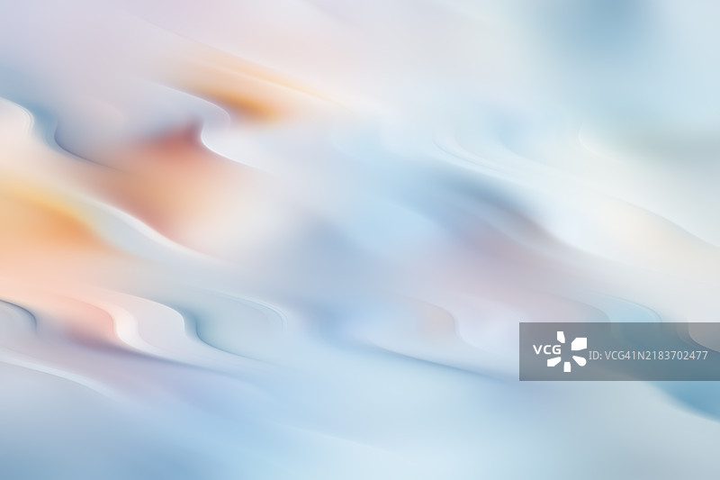 柔和渐变背景，流畅波浪，柔和的粉彩色调。一个充满活力的抽象背景，展现了蓝色、粉色和橙色的柔和流动波浪。图片素材