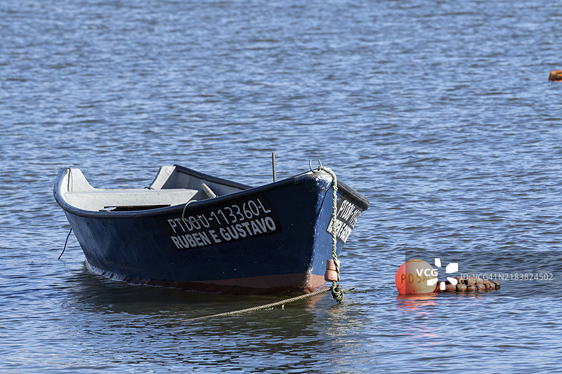 葡萄牙波尔图杜罗河上的渔船图片素材