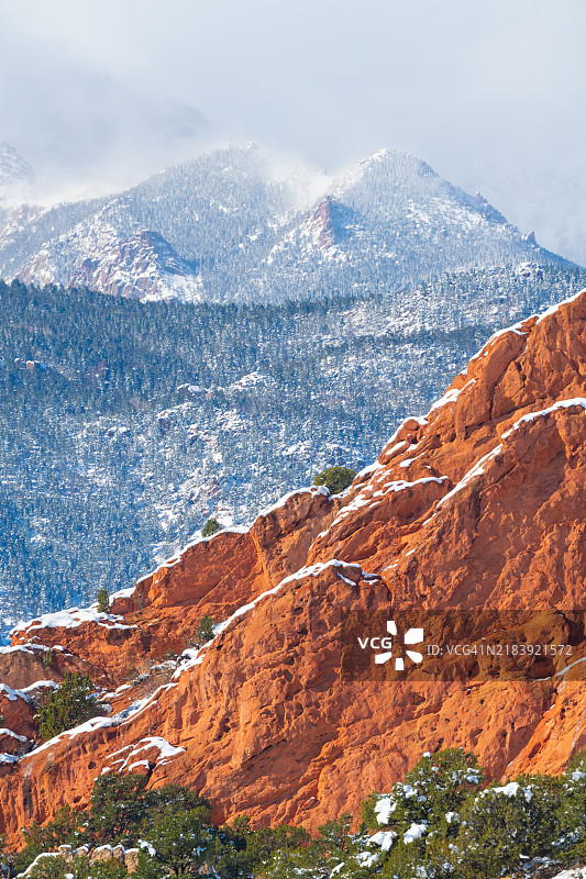 科罗拉多落基山脉在大雪过后冬季的景象图片素材