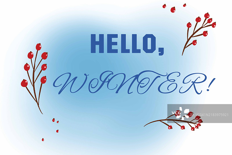 你好，冬季贺卡图片素材