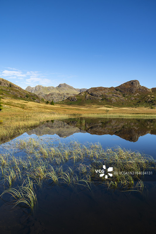 湖区的Blea Tarn在阳光明媚的九月早晨图片素材