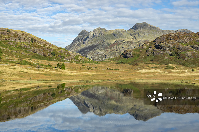湖区的Blea Tarn在阳光明媚的九月早晨图片素材