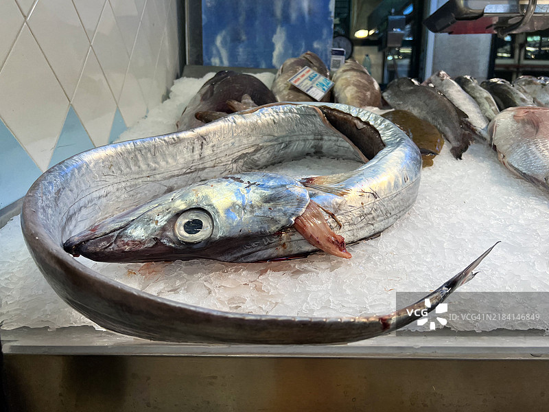 里斯本室内市场的新鲜鱼类图片素材