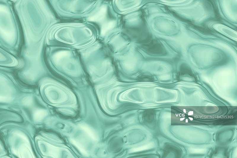 抽象的青绿色水面纹理，带有平滑的涟漪和光线反射图片素材