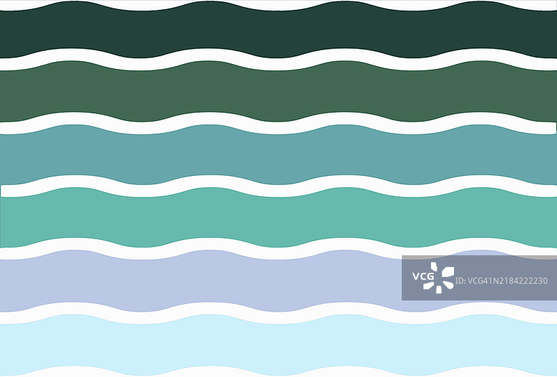 充满活力的海洋灵感色彩调色板，带有波浪条纹图片素材