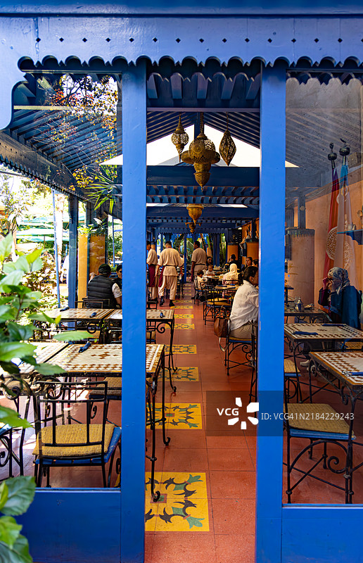 摩洛哥拉巴特的传统咖啡馆内部图片素材