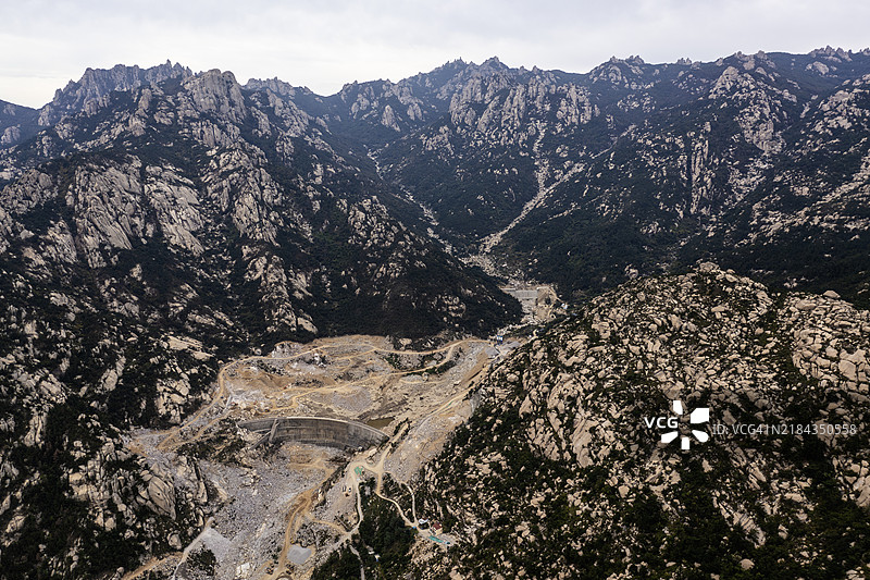 青岛的崂山鸟瞰图图片素材