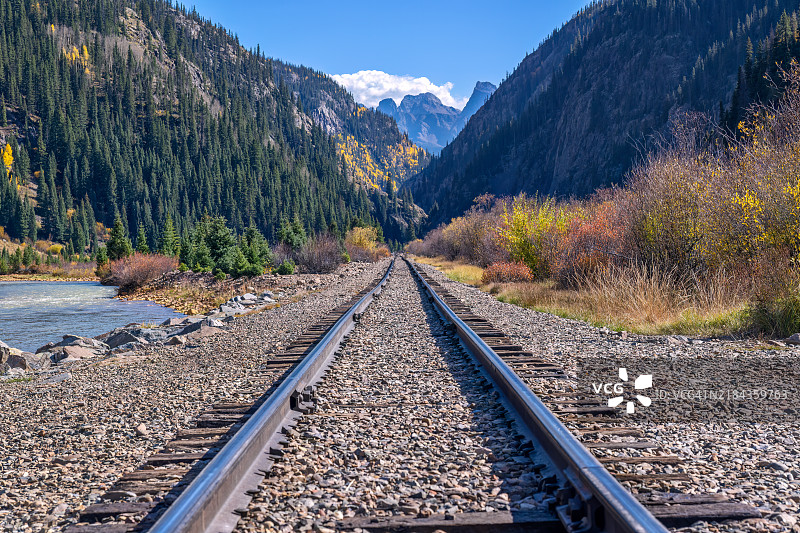 科罗拉多州银顿的杜兰戈和银顿窄轨铁路景观图片素材