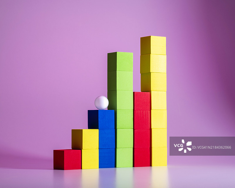 多彩的柱状图 / 增长概念图片素材