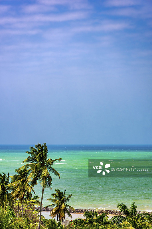 巴西东北部佩尔南布科州奥林达市典型的海洋景观图片素材