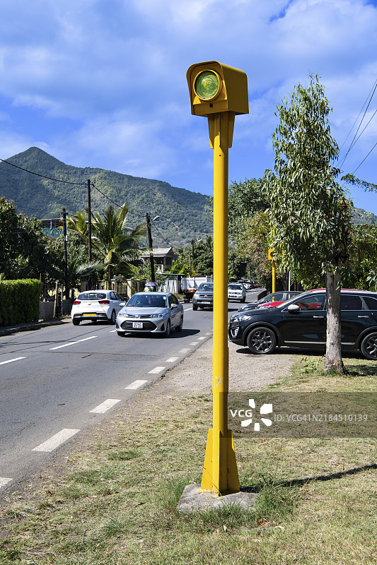 典型的雷达装置，测速摄像头，狒狒，印度洋，毛里求斯岛，非洲图片素材