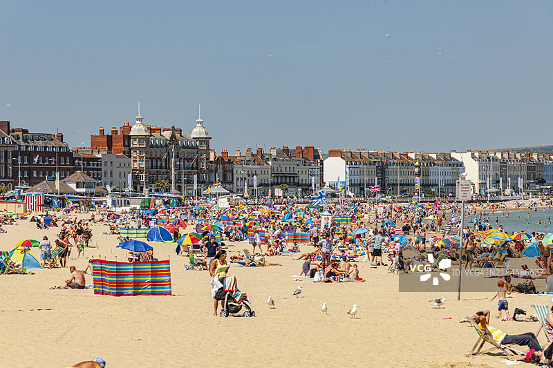 英格兰，韦茅斯海滩。图片素材