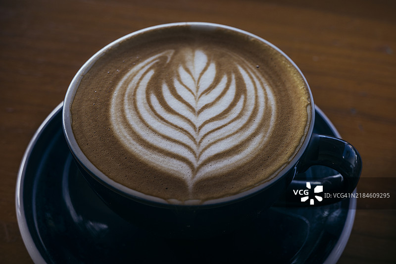 拿铁艺术特写图片素材