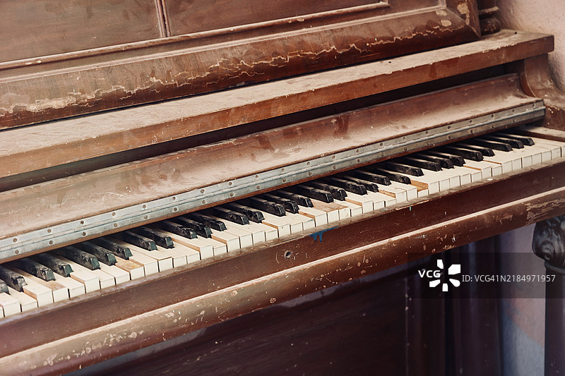 钢琴键的特写，墨西哥圣米格尔德阿连德图片素材