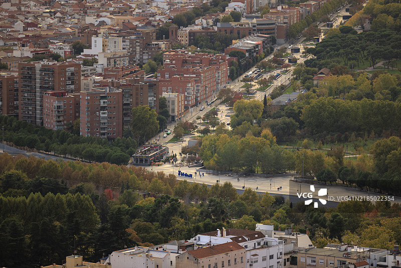 马德里的风景公园及周边城市景观图片素材