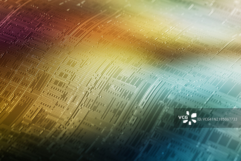 未来数据波的3D渲染。人工智能创新与云技术，数字生成的多彩玻璃透明波浪形状图案。图片素材