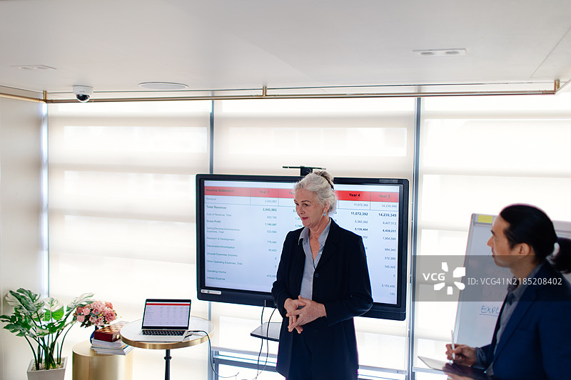 公司领导展示财务报告图片素材