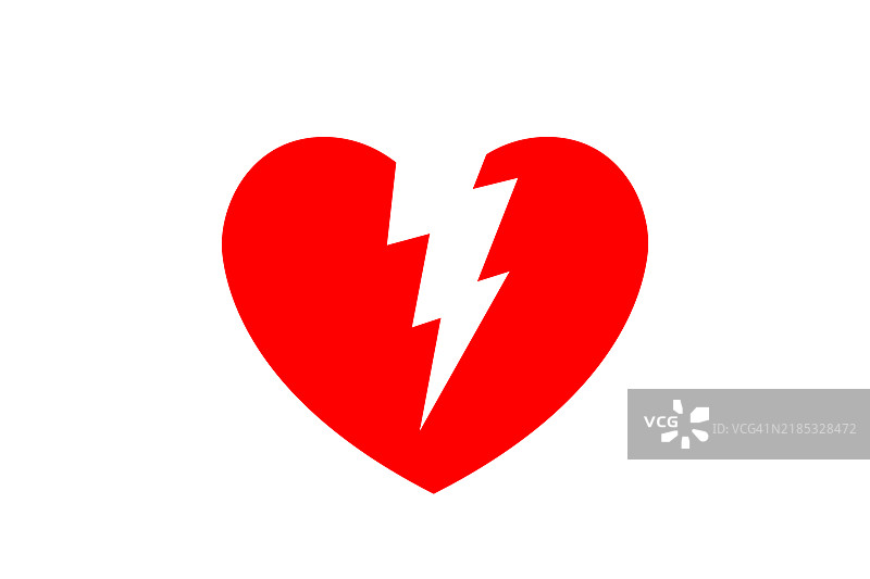 破碎的心形图标图片素材