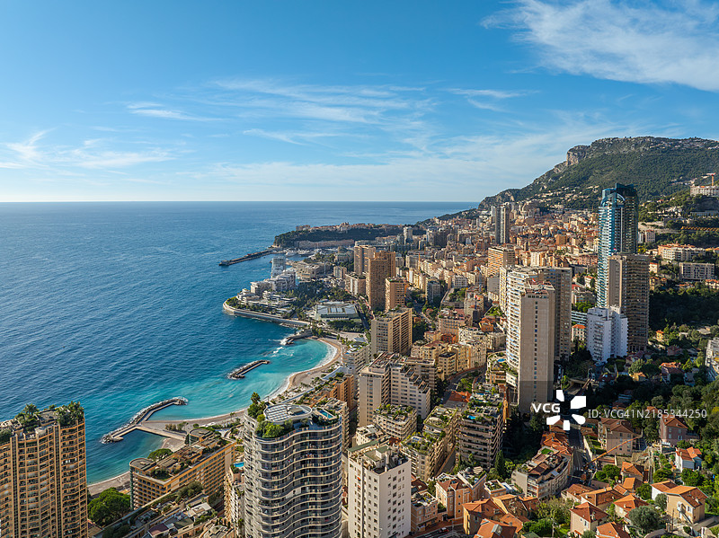 摩纳哥公国的鸟瞰图图片素材