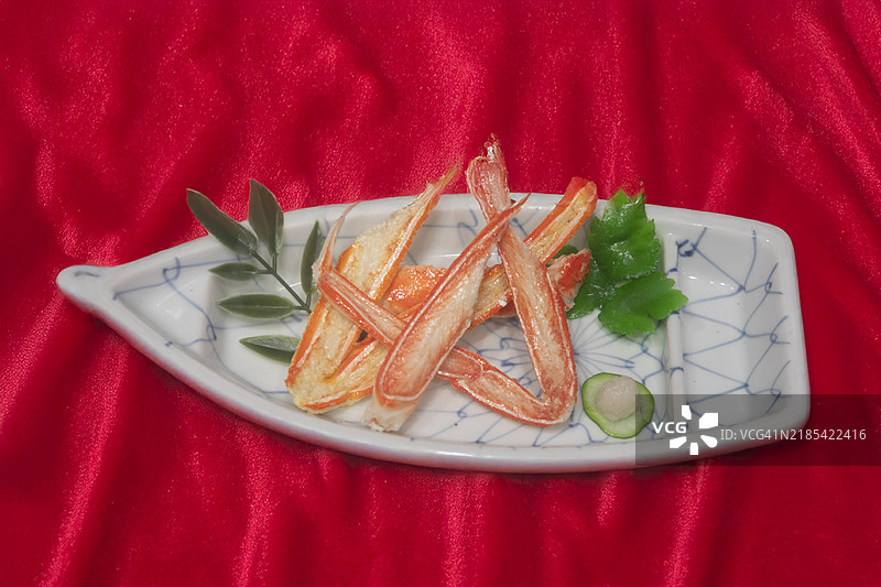 日本料理艺术：醋蟹复制品图片素材