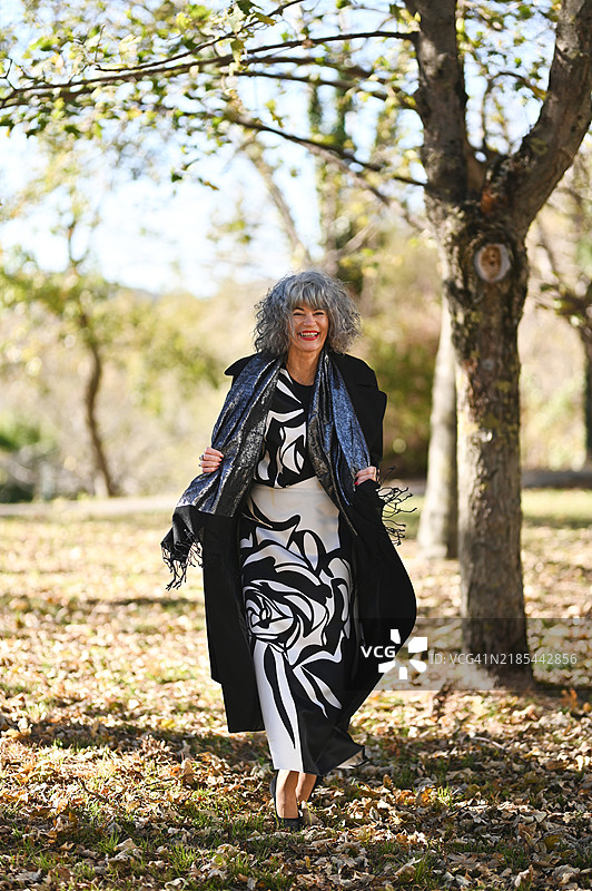 穿着优雅服装的成熟的女性。图片素材