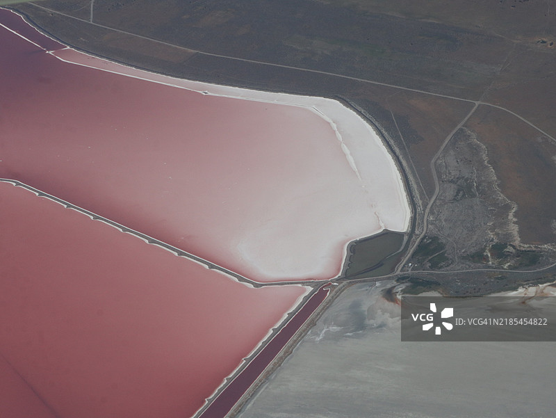 盐湖城市的盐湖景观鸟瞰图，犹他州，美国图片素材