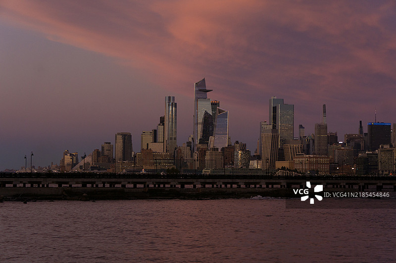 新泽西州泽西市海滨的城市建筑景观图片素材