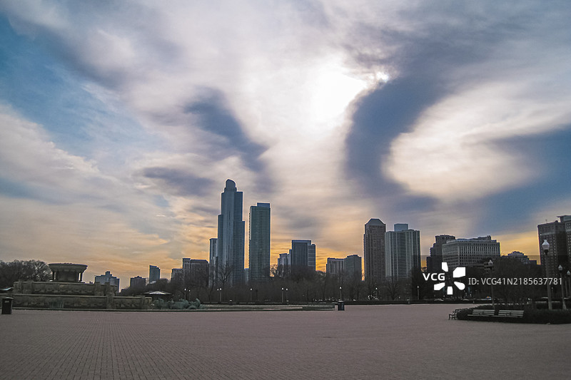 芝加哥天际线，城市风光，摩天大楼图片素材